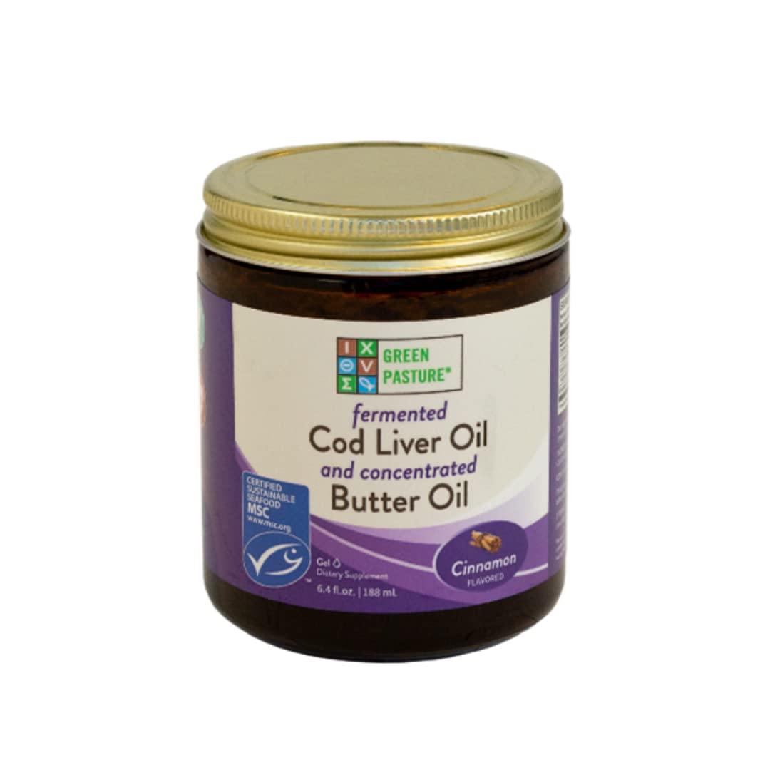 Green Pasture Green Pasture Butter Oil/Fermented Cod Liver Oil Blended Gel - 6.4 oz.- Vitamin A & D- EPA - DHA - Omega Fatty Acids (Cinnamon) (Cinnamon)