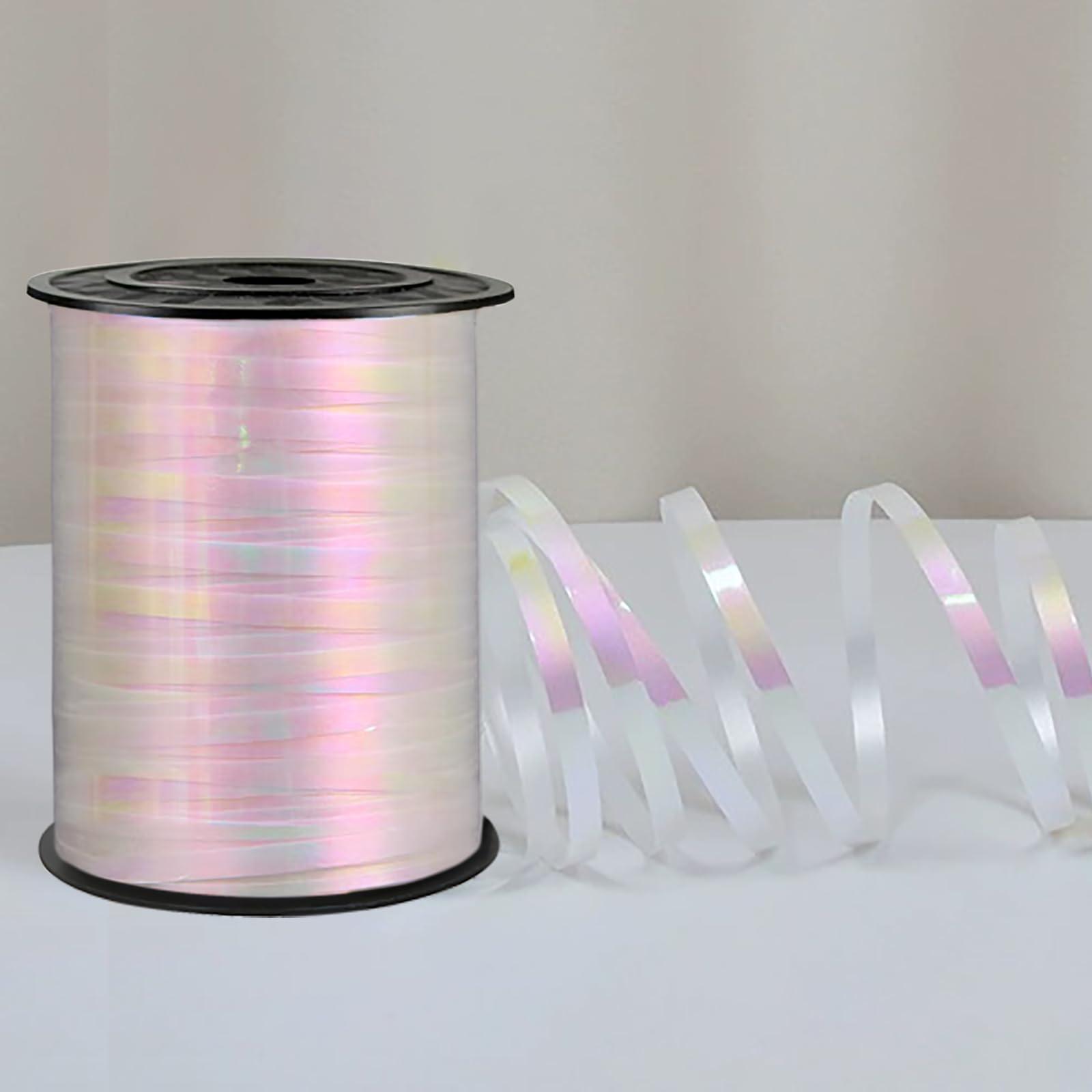 weizedm 500 Yard White Curling Ribbon,Iridescent White Ribbon,3/16\" Ribbon, Balloon Ribbon, Balloon String, Craft Decor Ribbon,for Florists, Flowers Decoration wrap
