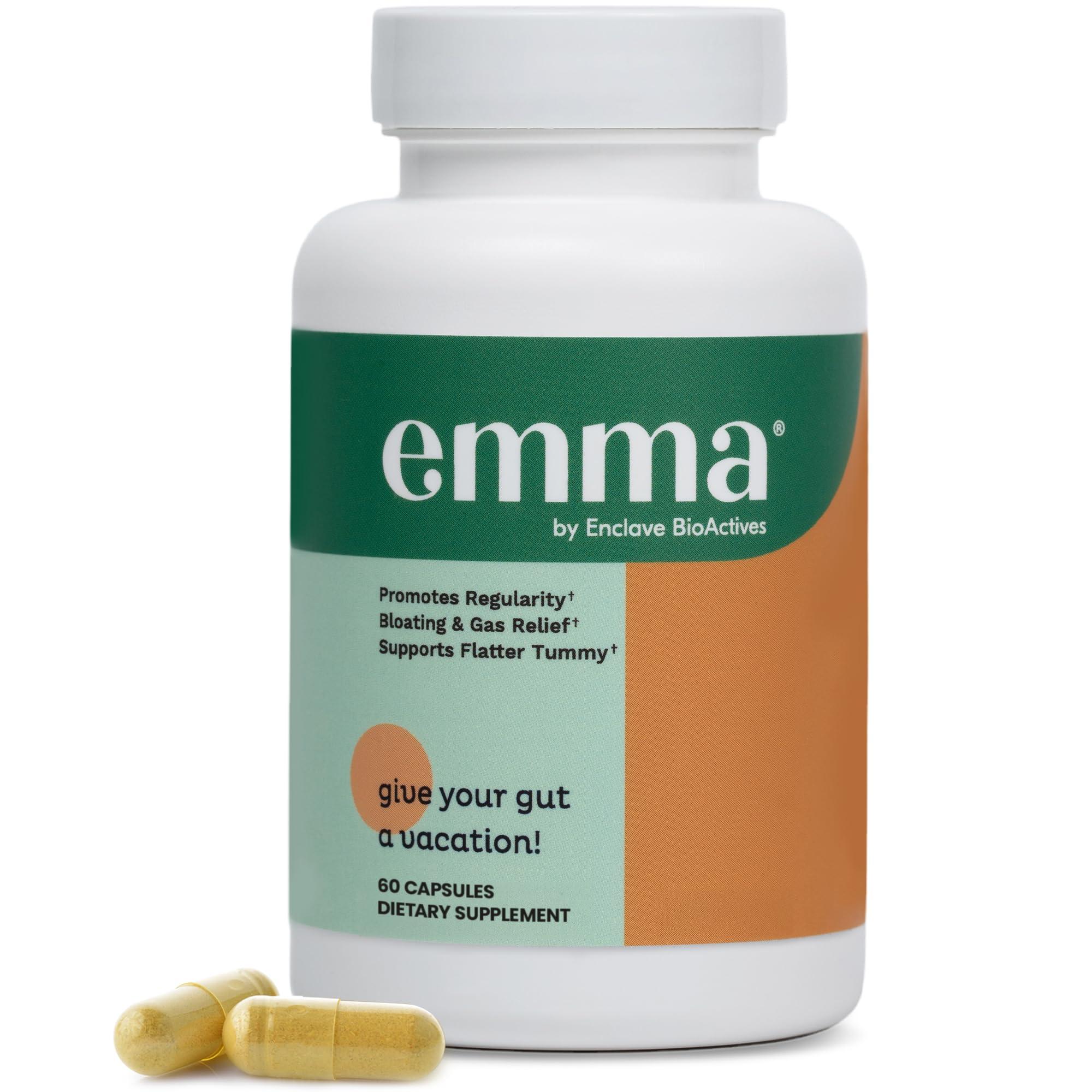 Emma Emma Gut Health Doctors Endorsed Supplement - 60 Capsules - Relief from Gas and Bloating, Repairs Leaky Gut with Magnesium, Berberine, Vitamin D, Quercetin & More - Gut Health & Colon Cleanse Formula