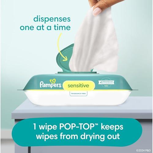 Pampers Pampers Swaddlers Disposable Baby Diapers Size 5, 132 Count with Sensitive Water Based Baby Wipes 4X Pop-Top Packs (336 Count)