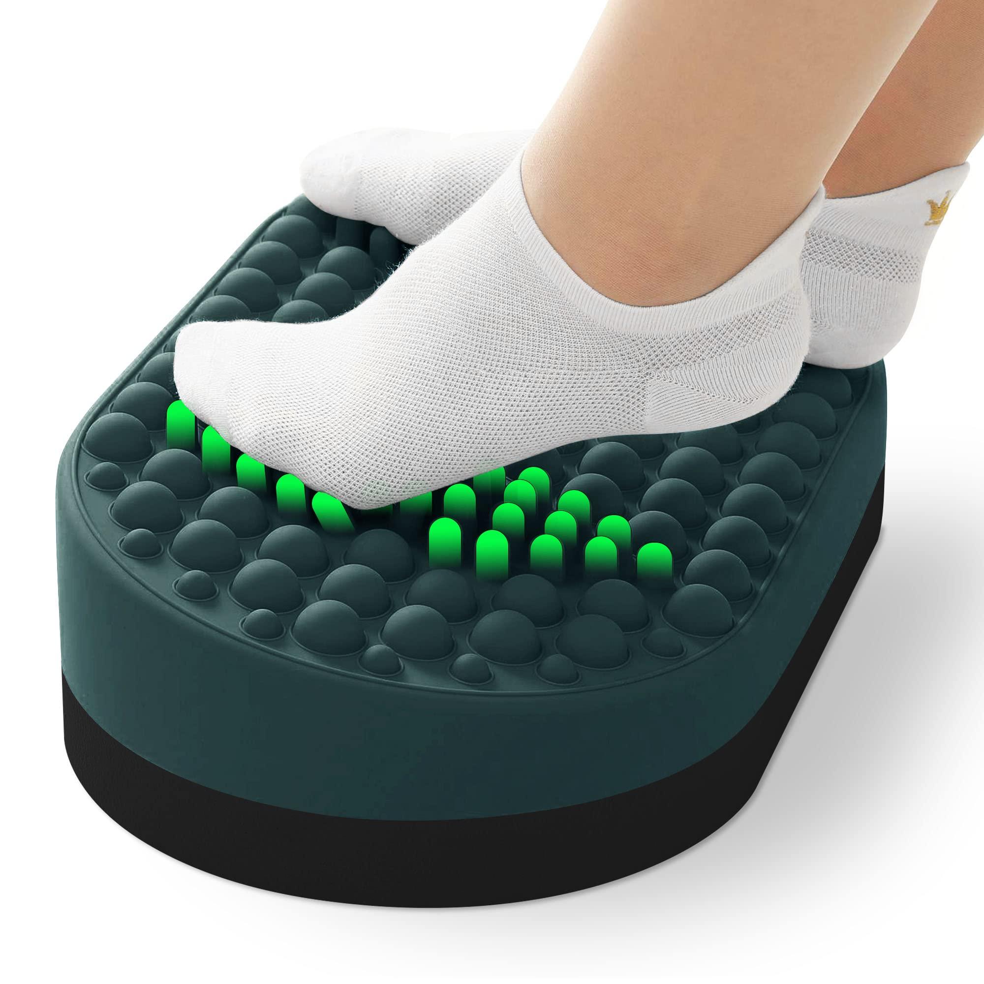 DIKDOC Dikdoc Foot Rest for Under Desk at Work, Home Office Foot Stool, Ottoman Foot Massager for Plantar Fasciitis Relief, Soft Silicone Footrests, Anti-Fatigue Fidget Toy (Eucalyptus)