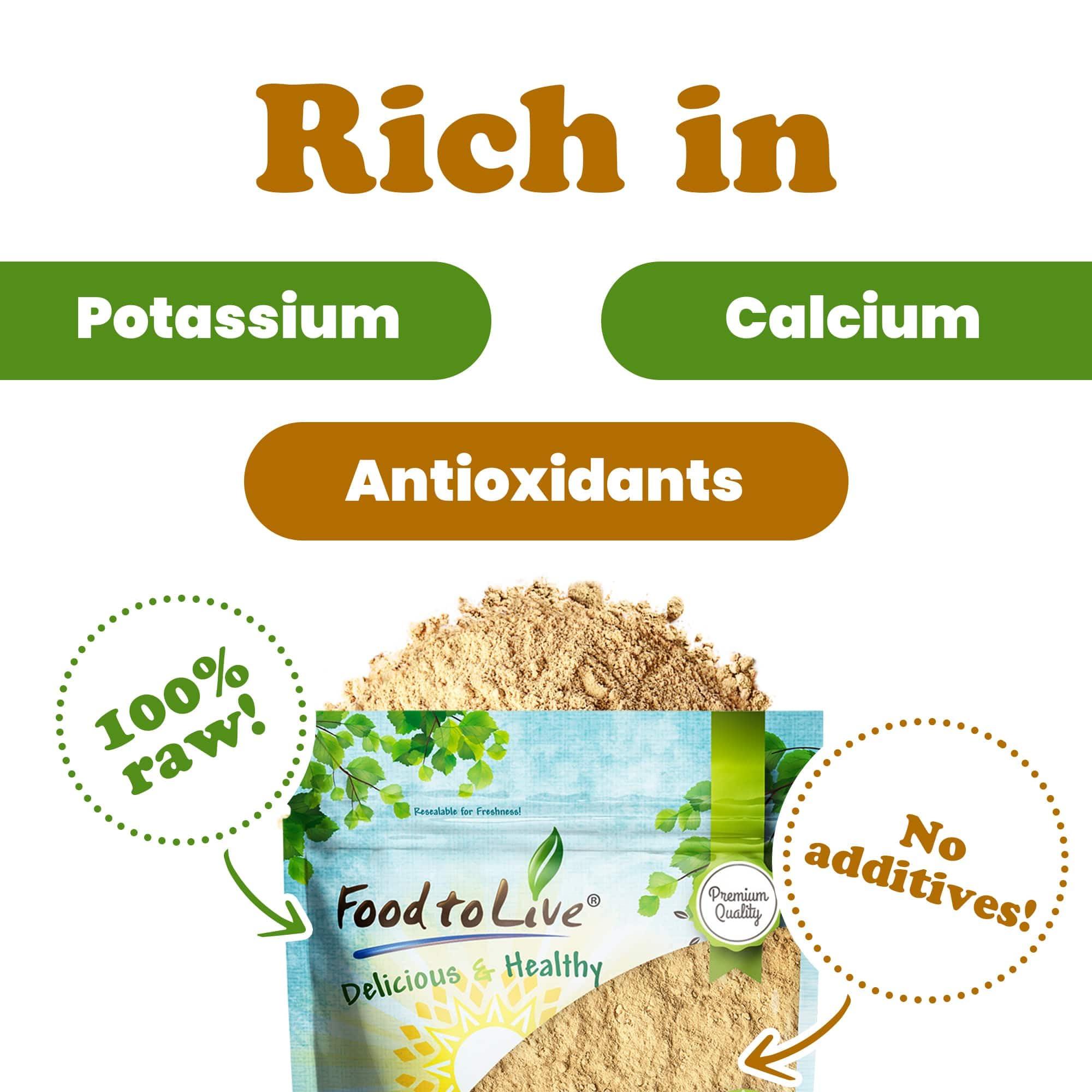 Food to Live Food to Live Yellow Maca Powder, 2 Pounds – Raw Ground Maca Root, Vegan, Kosher, Keto, Non-Gelatinized, Bulk, Rich in Vitamin C