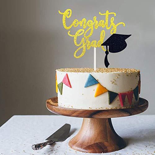 HAKPUOTR Congrats Grad Cake Topper - 2022 Graduation Party Decorations