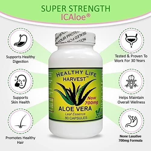 Healthy Life Harvest Healthy Life Harvest ICAloe Capsules - IC Supplements, Non-GMO, Interstitial Cystitis for 30 Years- Vegetarian - Each bottle has 90 - 700mg caps