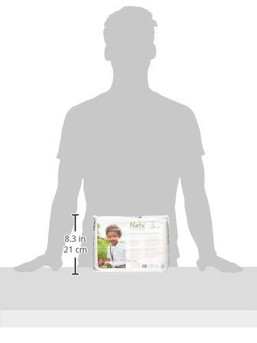 Eco by Naty Naty by Nature Babycare Eco-Friendly Premium Disposable Diapers for Sensitive Skin, Size 3, 4 packs of 31 (124 Count) (Chemical, chlorine, perfume free)