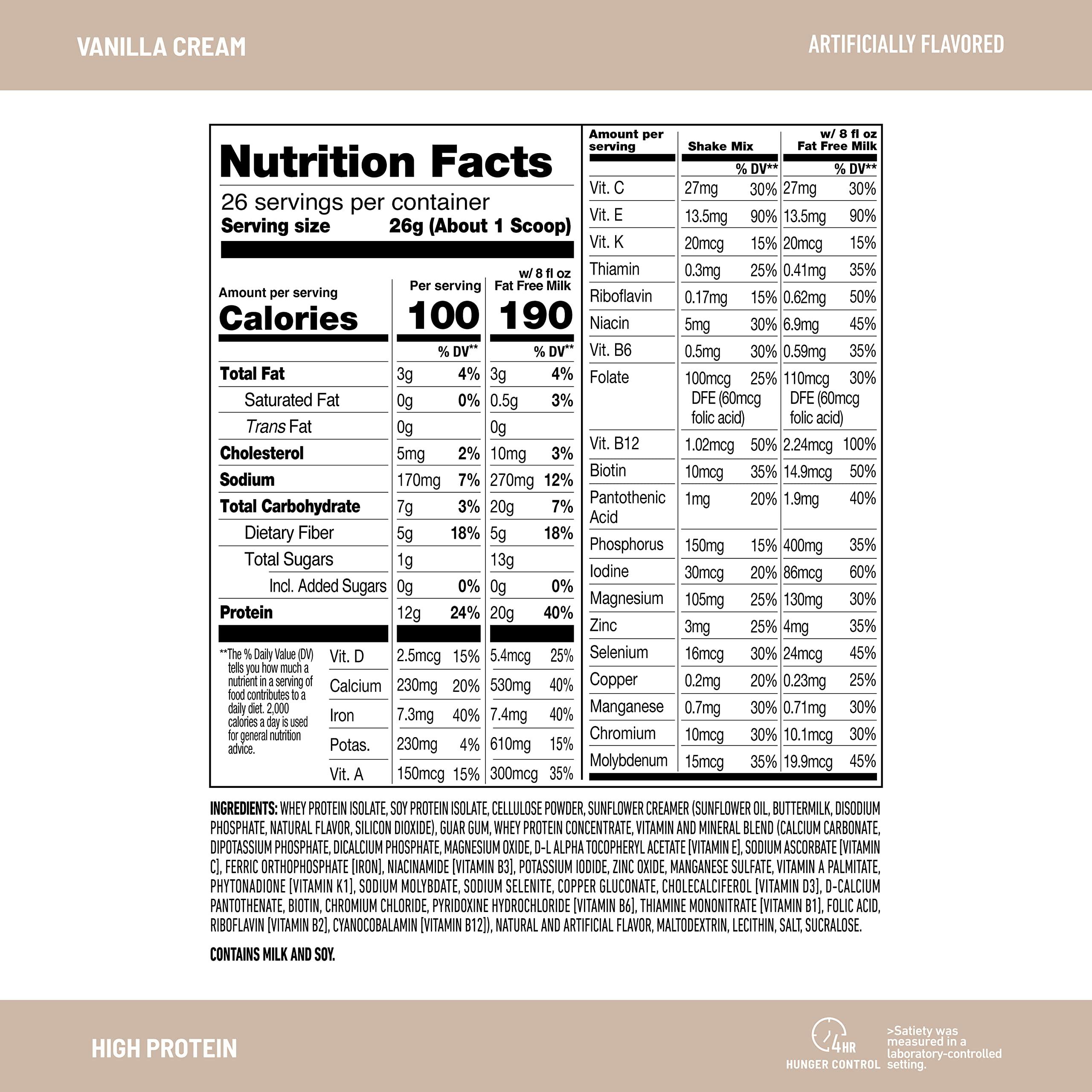 SlimFast SlimFast High Protein Vanilla Bundle- 12 Count of Vanilla High Protein Meal Replacement Shakes (20g Protein) with 26 Servings of Vanilla High Protein Powder Mix (20g Protein)