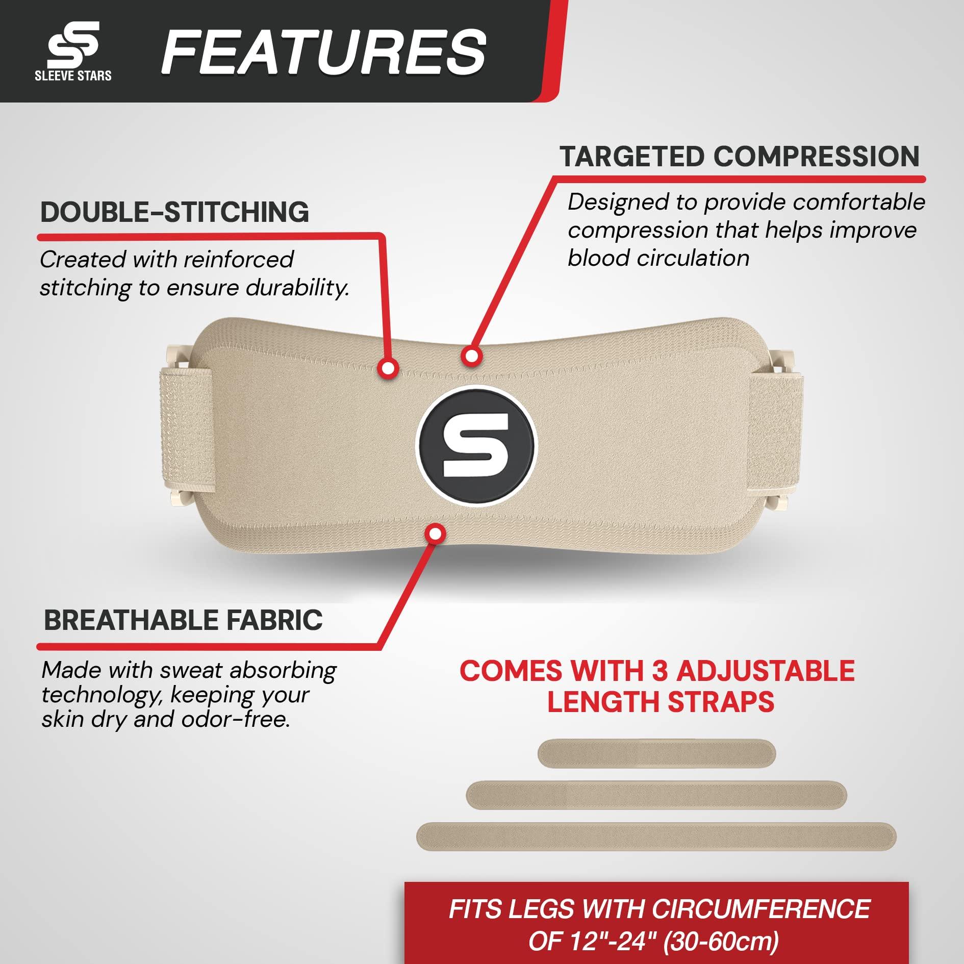 SS SLEEVE STARS Sleeve Stars Patellar Tendon Support Strap Osgood Schlatter Band Knee Brace for Kids, Youth, Women & Men w/ 3 Lengths, Swedish Brand Patella Tendon Knee Strap for Arthritis, Tendonitis & Pain