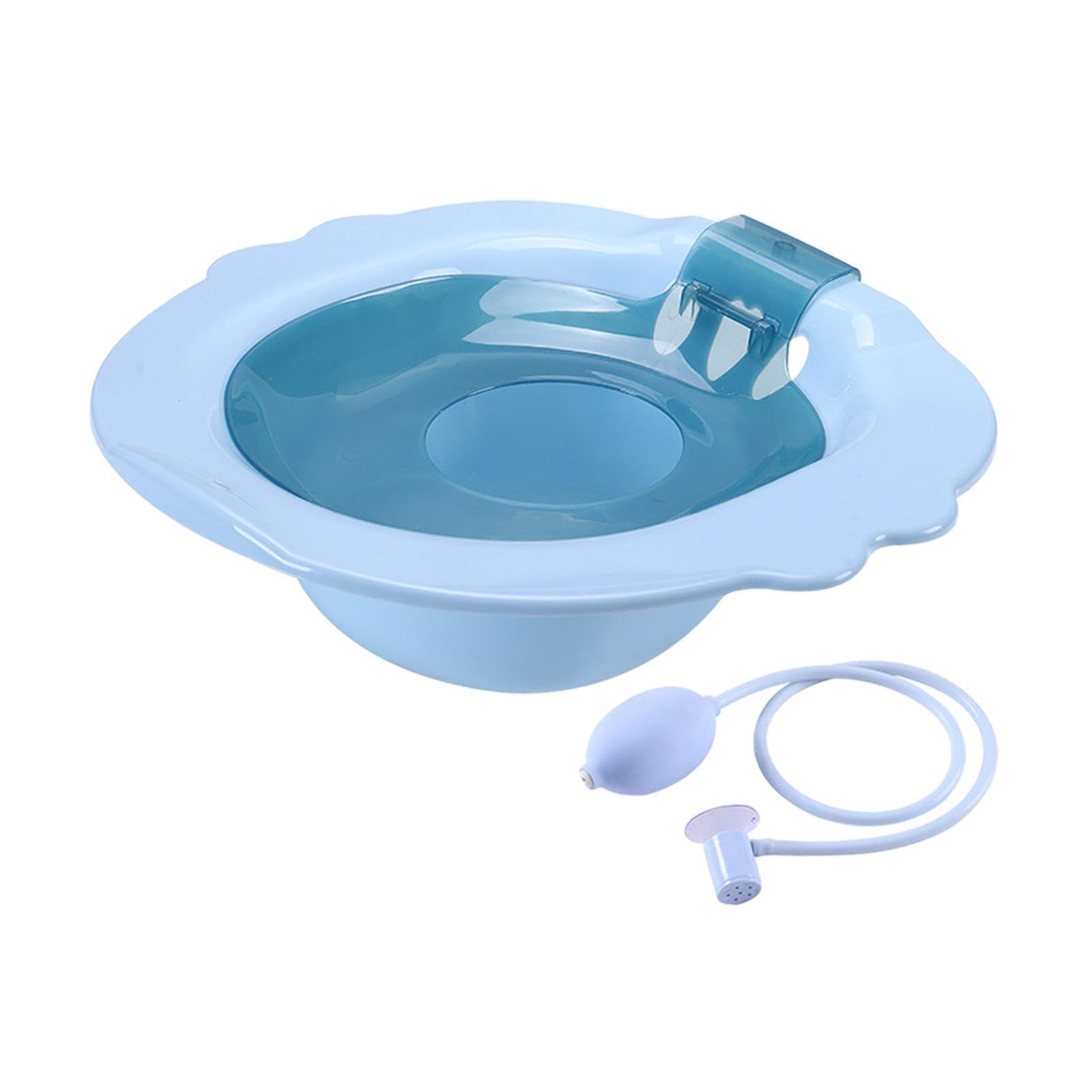 Generic Sitz Bath for Toilet Seat Perineal Soaking Bath Reusable Anti Over Universal Sitz Bath Tub Sitz Bath for Postpartum Care for Elderly, blue