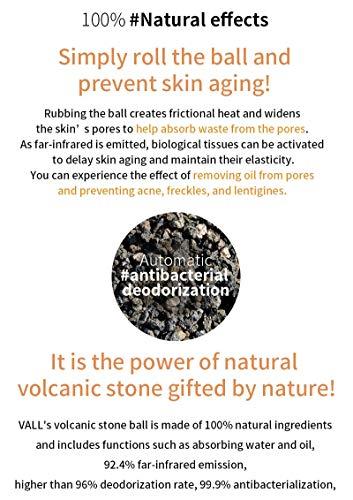 VALL VALL Oil-Absorbing Volcanic Face Roller, Face Oil Remover, Face Massage, Reusable Face Oil Absorbing Skincare Tool [ Volcanic Stone Ball ] - Blue