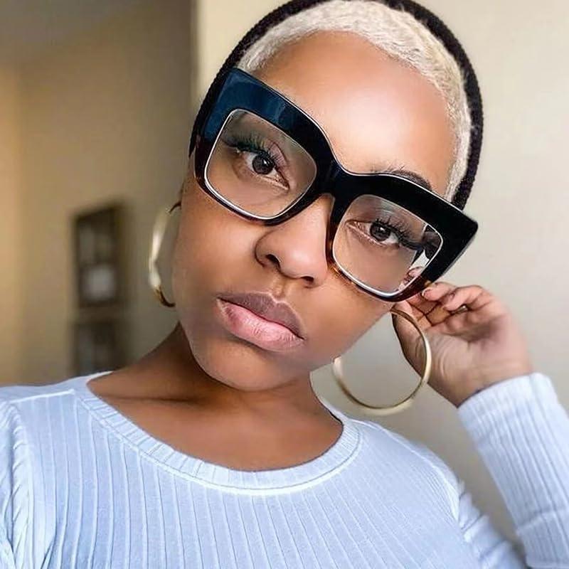 REAVEE REAVEE 3 Pack Oversized Reading Glasses for Women Thick Large Frame Blue Light Blocking Stylish Computer Readers Spring Hinge,Black Blue Grey 2.5