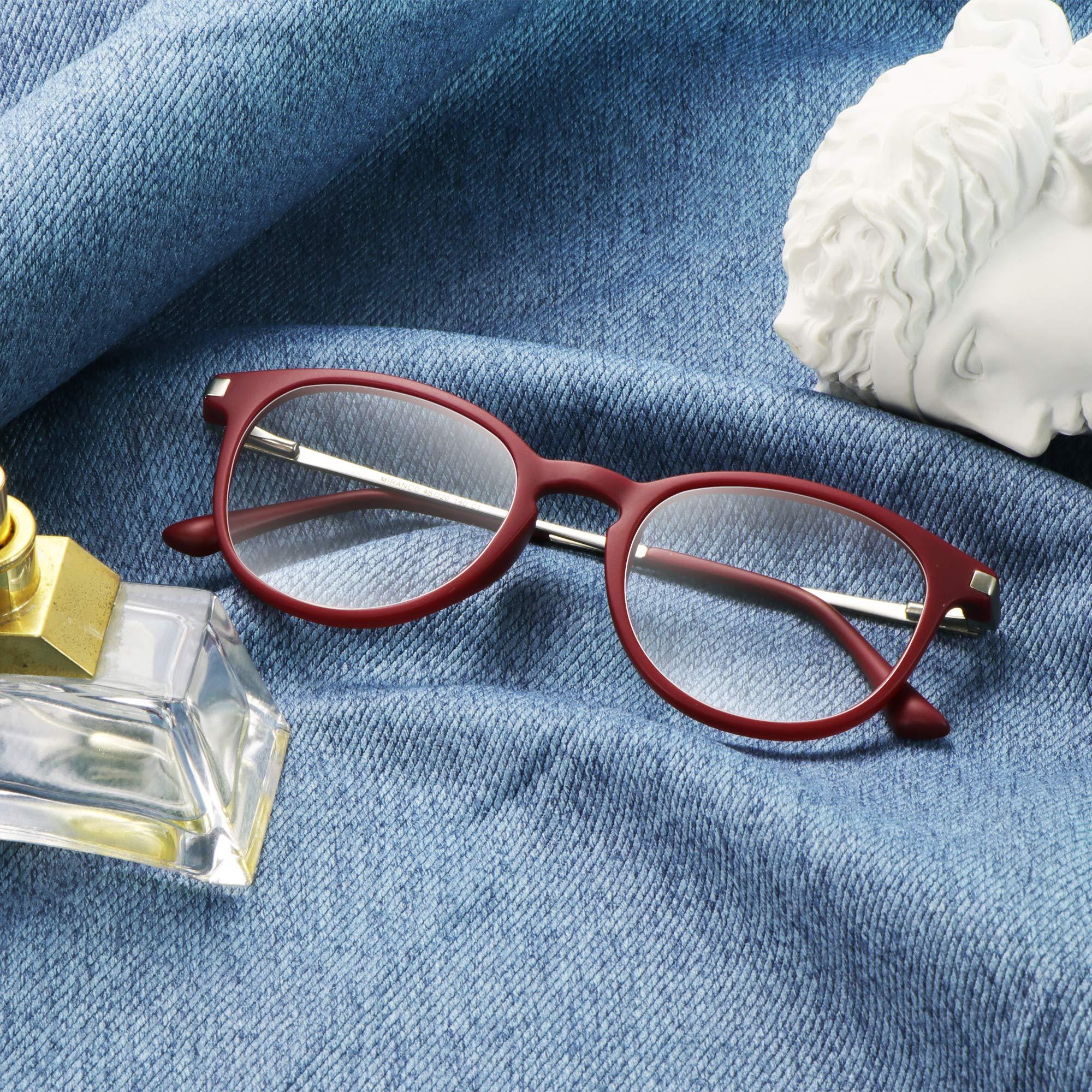 VisionGlobal Blue Light Blocking Glasses For Women - Square & Oval Frames With Anti-Eyestrain Lenses