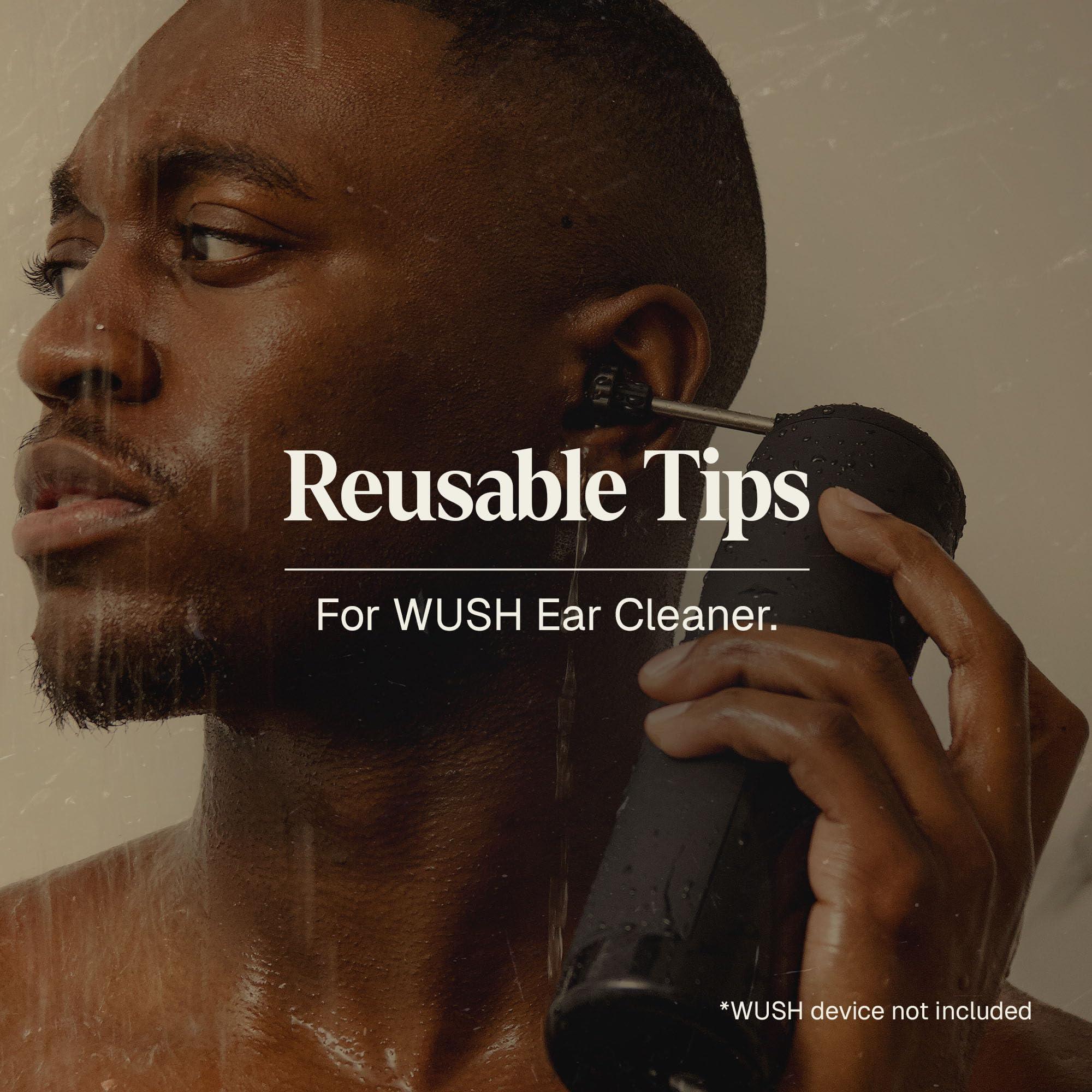 Black Wolf Wush Water Powered Ear Cleaner by Black Wolf, 6 Reusable Replacement Tips - Electric Triple Jet Stream with 3 Pressure Settings Prevents Ear Wax Buildup - Ear Wax Removal Kit