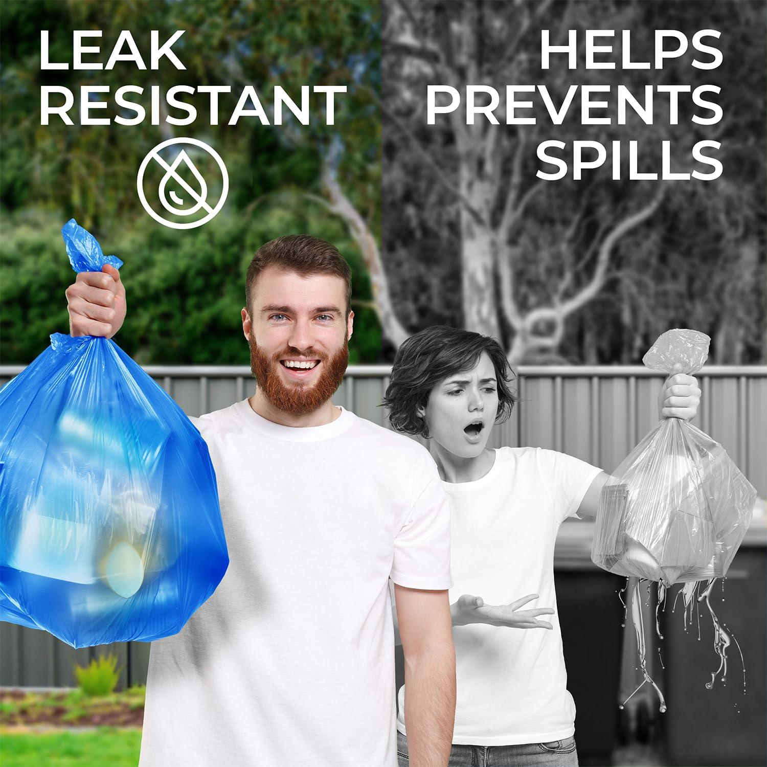 ToughBag ToughBag 13 Gallon Recycling Bags, Blue Trash Bags (300 COUNT) - Blue Recycle Bags, Recycle Trash Bags 13 Gallon Tall Kitchen - Made in USA