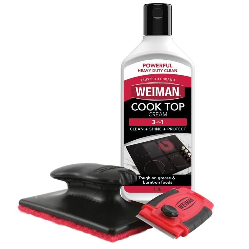 Weiman Weiman Cooktop and Stove Top Cleaner Kit - Glass Cook Top Cleaner and Polish 10 oz. Scrubbing Pad, Cleaning Tool, Razor, Scraper