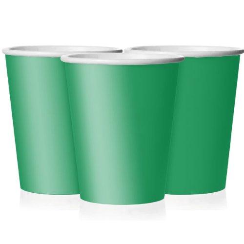 Unique Premium Emerald Green Paper Cups Set - 9 oz (14 Pcs) - Elegant & Eco-Friendly Party Drinkware - Perfect for Birthdays, Showers, & Special Celebrations