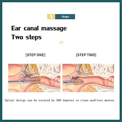 TFK.XTAY Spring Ear Wax Cleaner Tool Set Ear Cleaner Ear Cleaner Tool Ear Wax Removal Spoon Double Ended with Stainless 360 Spiral Ear Massage Cleaning Tool Ear Cleaner Cleaning Brush and Storage Box 2PCS