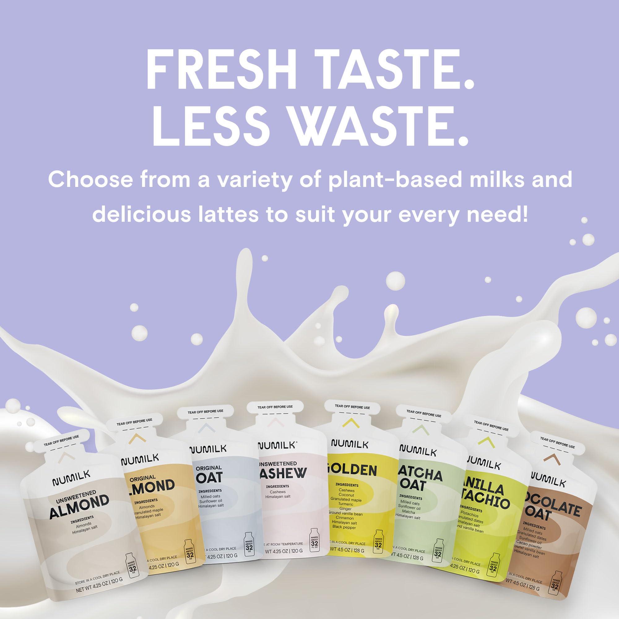 Numilk Numilk Pouches - Original Oat - Creamy Plant-Based Milk in Seconds - Easy-to-Use with the Numilk Nut Milk Maker Machine - Dairy Free Milk Beverage - One Pouch Makes 32oz - 4-Pack