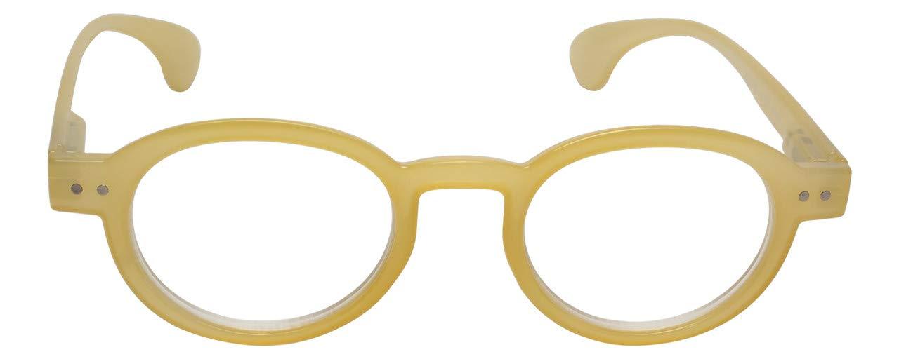 Calabria Calabria R217 Designer Vintage Reading Glasses +2.00 Yellow Men Women Trendy Single Power Readers Spring Hinge Eyeglass