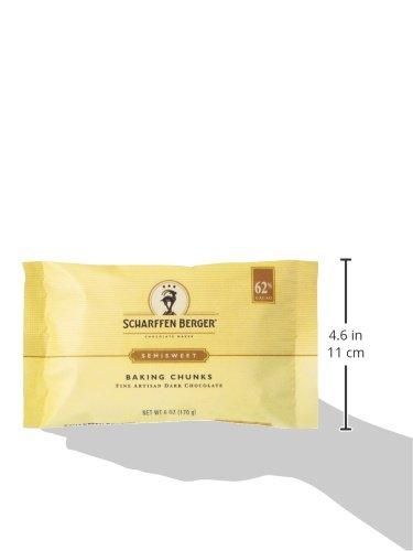 Scharffen Berger SCHARFEEN BERGER Baking Chocolate Chunks, Semisweet, 6 Ounce (Pack of 5)
