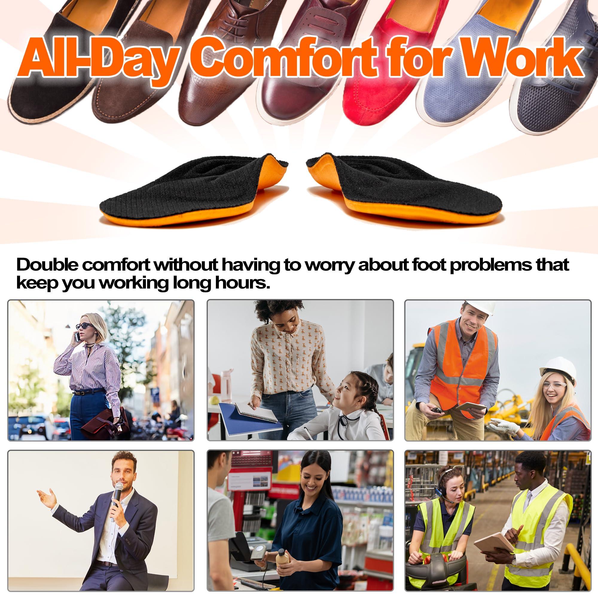 OrthoComfoot OrthoComfoot Plantar Fasciitis Insoles for Women Men, 240LBS High Arch Support Heavy-Duty Orthotic Inserts, Relief for Plantar Fasciitis, Knee Pain, Flat Feet-Comfort Gel Cloud Insole for 11Women/9Men