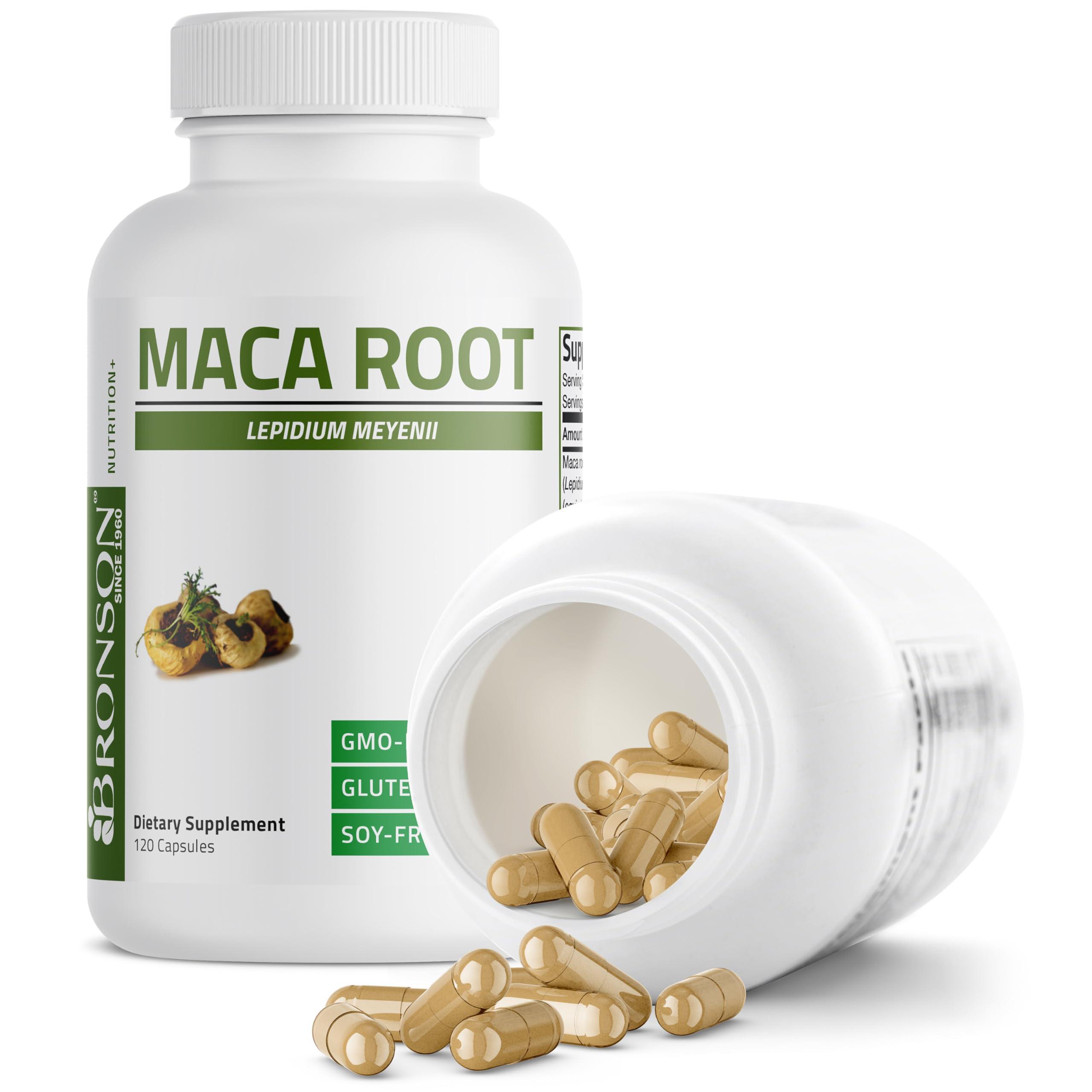 Bronson Bronson Maca Root (from 500mg 4:1 Extract Equivalent to 2000mg per Serving), Lepidium Meyenii - Non-GMO, 120 Vegetarian Capsules