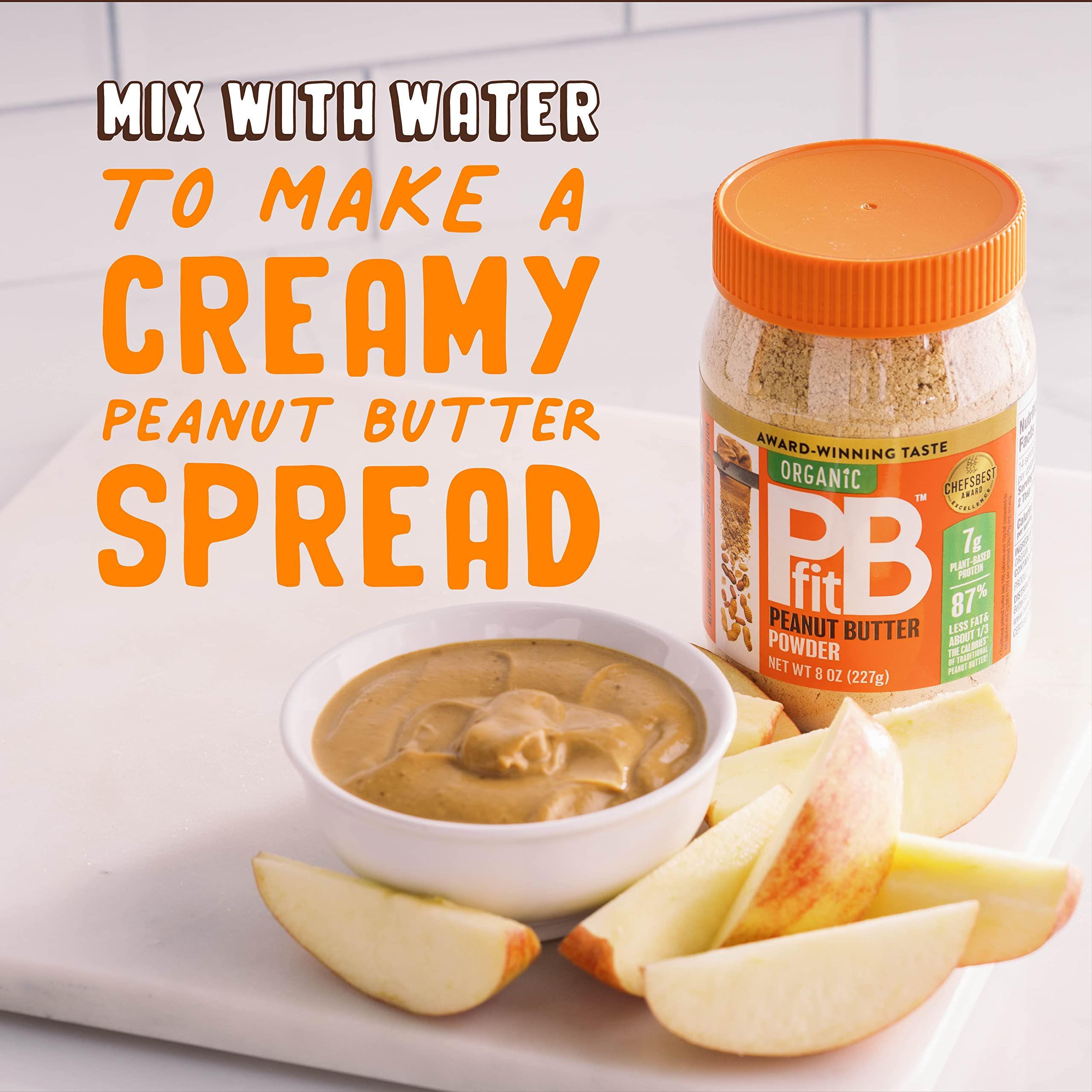 PBfit PBfit 8 Ounce Organic Peanut Butter Powder, Powdered Peanut Spread from Real Roasted Pressed Peanuts, 7g of Protein 7% DV, Gluten-Free, 60 calories, 87% less fat (Pack of 1)