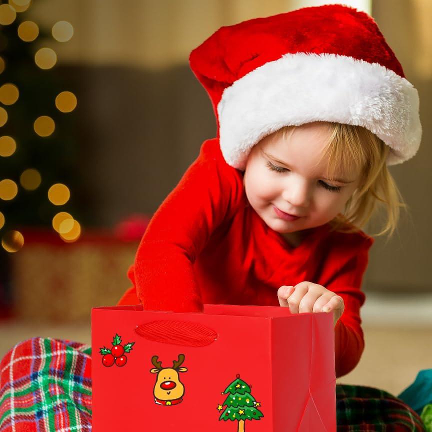 IN-JOOYAA IN-JOOYAA Red Square Gift Bags Small Paper Bags Party Favor Bags with Rope Handle 10 Pcs(6 x 6 x 6 in, Red)