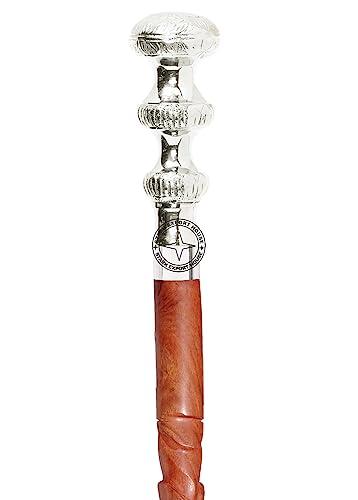 Stark Export House Walking Cane Rosewood Designer Wooden Walking Stick with Nickel Brass Handle Gift for Men and Women 37 inch Brown DTHW