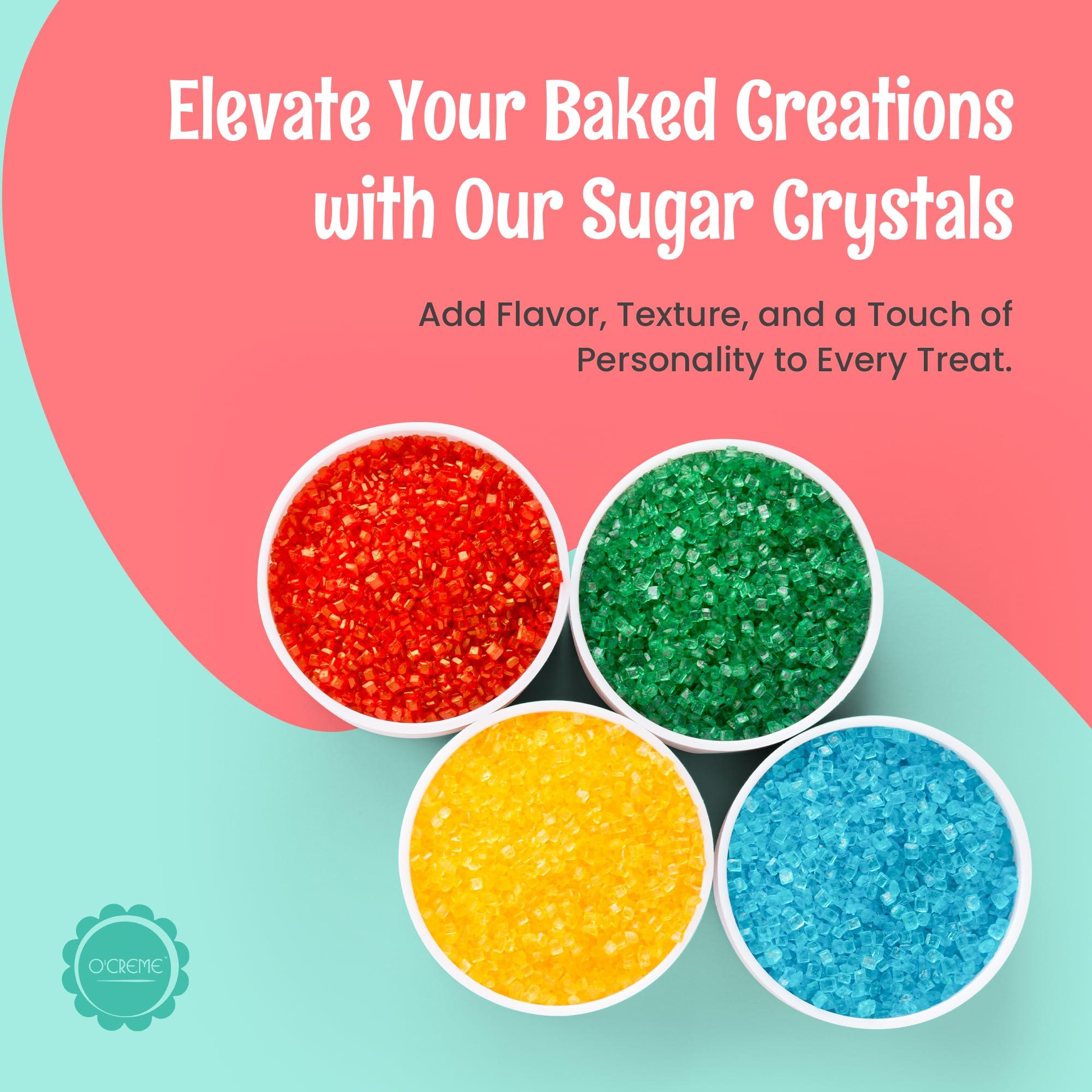 O\'CREME OCreme Sugar Crystals - Coarse Sugar for Cookie Decorating - Eye-Catching Sugar Crystals Coarse Sugar for Unique Cake Toppings, Cupcakes and Cookies Ideal Decoration Solution - 10 Ounce Orange