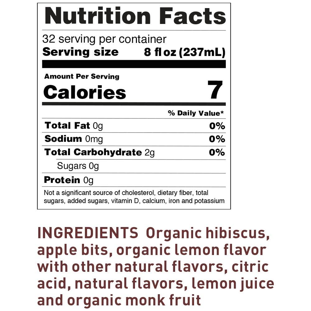 The Republic of Tea The Republic of Tea Keto-Friendly Sweet Iced Hibiscus Lemonade Herbal Tea, 8 Large Quart-Sized Iced Tea Pouches, Naturally Caffeine-Free