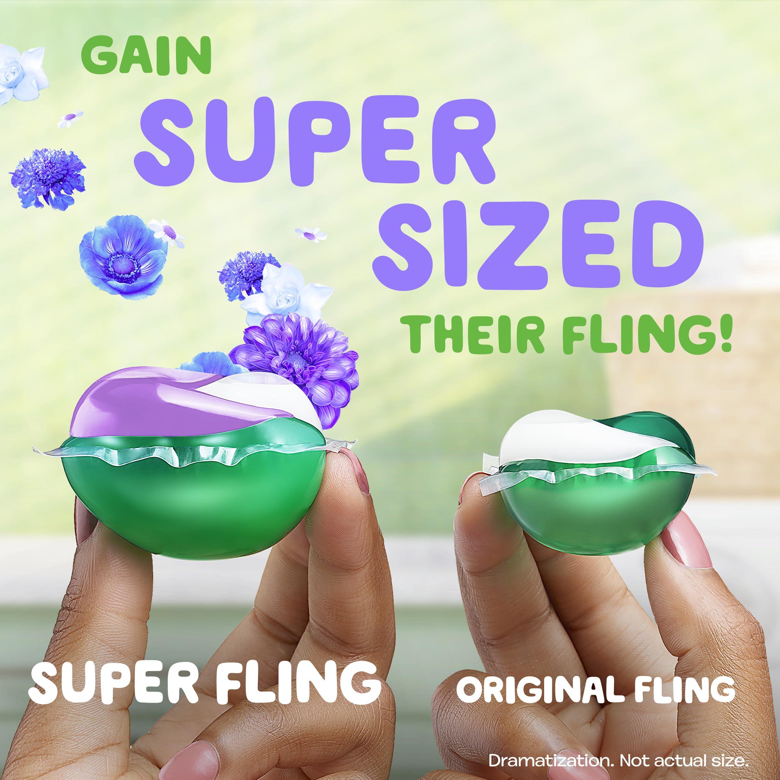 Gain Gain Super Sized Flings Laundry Detergent Pacs, 45 Count, Dewdrop Dream Scent