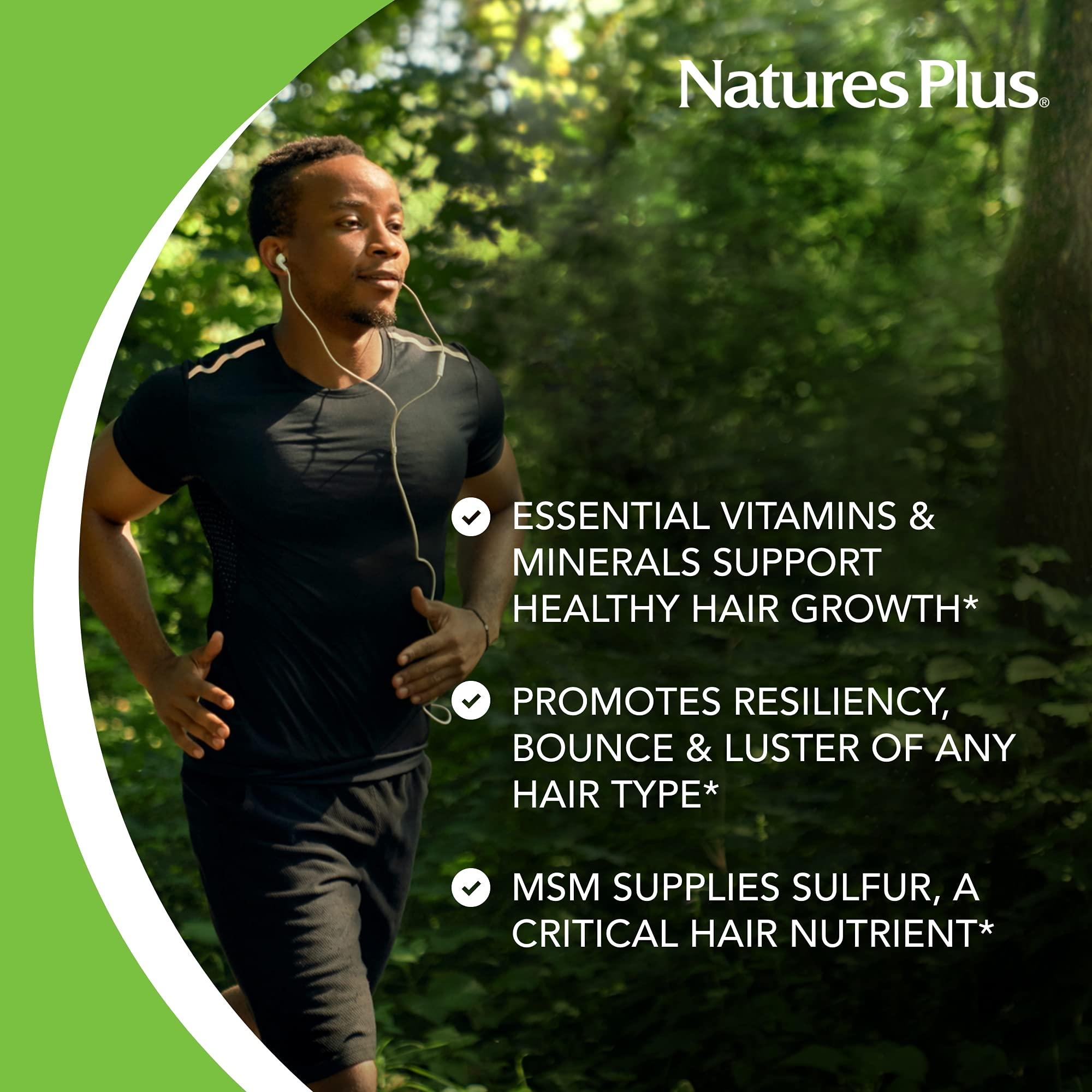 Nature's Plus NaturesPlus Men's Ultra Hair Plus, Sustained Release - 60 Tablets - All-Natural Hair Growth Supplement for Men - Promotes Fuller, Healthier Hair - Gluten-Free - 30 Servings