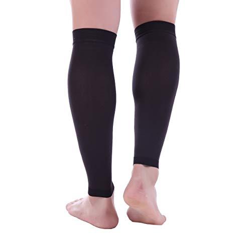 Doc Miller Doc Miller Calf Compression Sleeve Women and Men- 20-30 mmHg - 2 Pairs Calf Sleeve for Surgery Recovery Maternity Shin Splints Varicose Veins and Calf Injuries - Small Size - Black Color