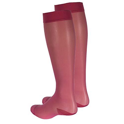 Truform Truform Sheer Compression Stockings, 15-20 mmHg, Women's Knee High Length, 20 Denier, Pink, Medium