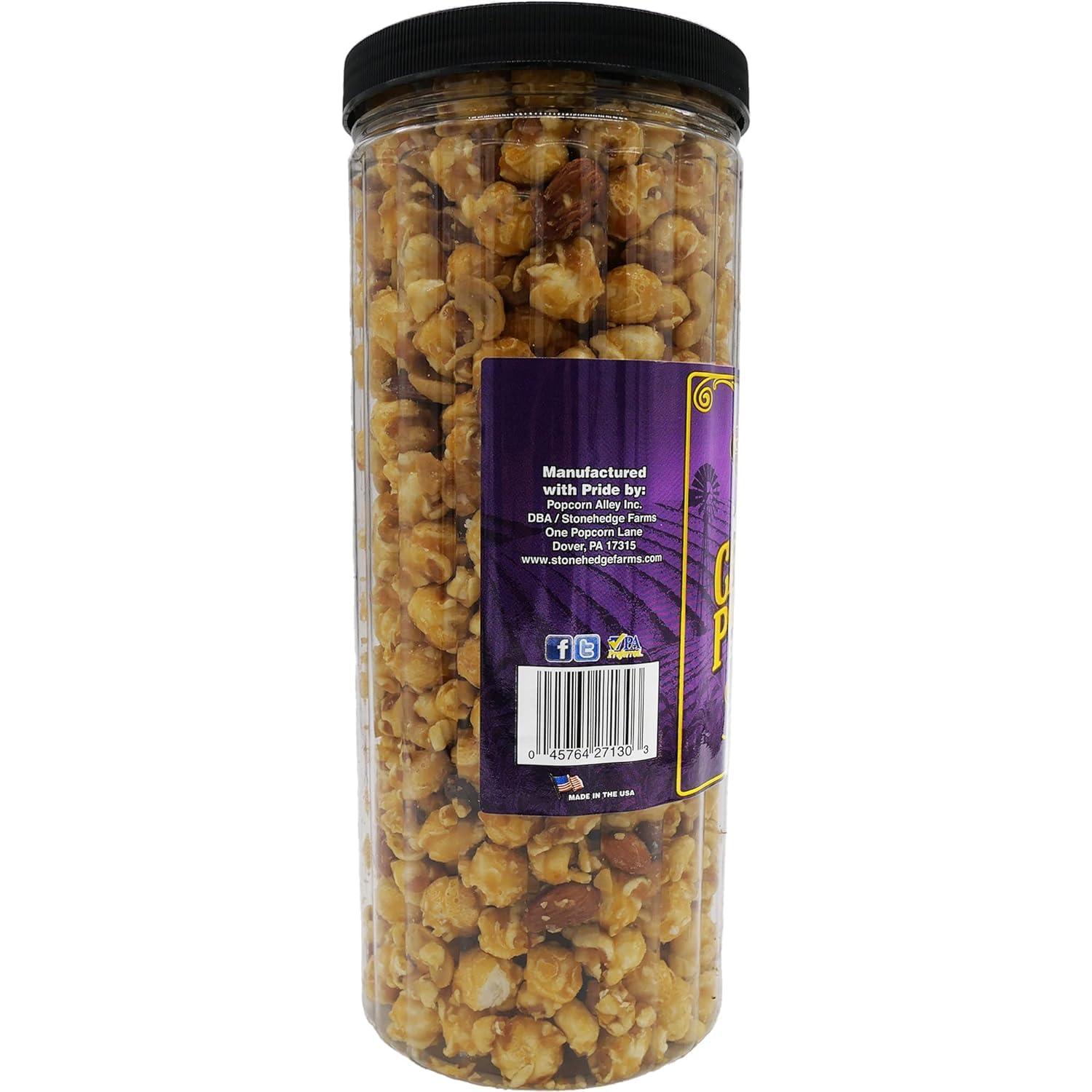 Stonehedge Farms Stonehedge Farms Gourmet Caramel Popcorn Clusters | 20 oz (Pack of 2) | Reclosable Containers | Mix Of Popcorn, Cashews, Almonds and Butter Toffee | Holiday Snack Gift