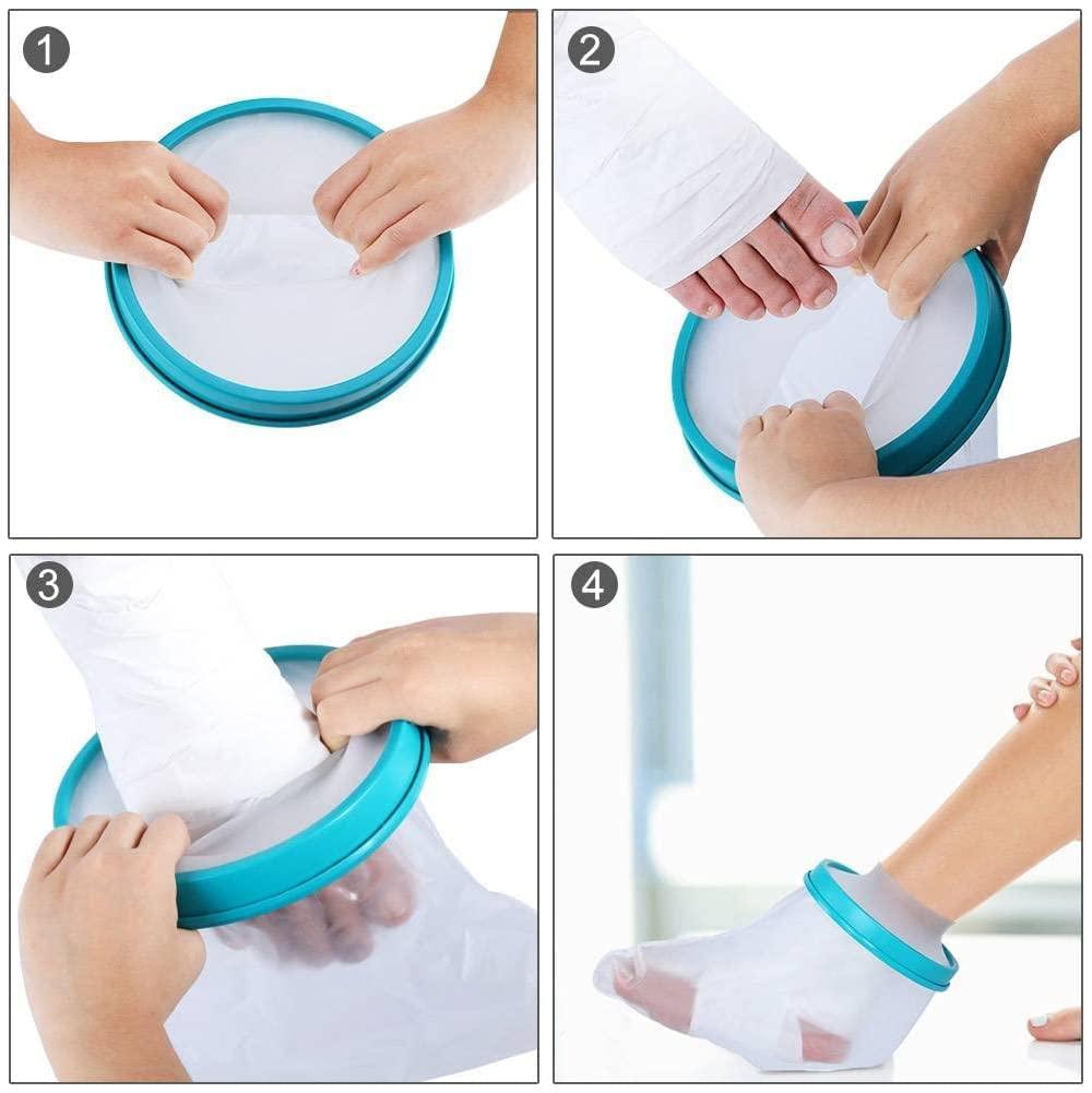 MWY DOACT Waterproof Cast Cover Foot, Cast Protector Adult Ankle for Shower Bath, Keep Leg Cast Bandage Dry, Watertight Cast Bag for Wound Foot Orthopedic Boot