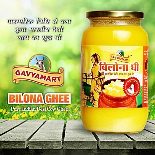 GAVYAMART Gavyamart Ghee in Pantry 100% Pure Kankrej A2 Cow Desi Ghee Non GMO - Made Using Traditional Bilona Method Ghee 1 Litre - Glass Ghee jar Pack - A2 Ghee Cow Organic 1000ml