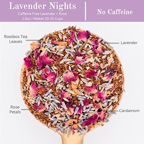 The Chai Box The Chai Box - Lavender Nights - Caffeine Free Chai Tea - Featured in Oprah\'s Favorite Things - Perfect for late-night relaxation. Rooibos leaves, lavender, cardamom and rose petals - 2.5oz