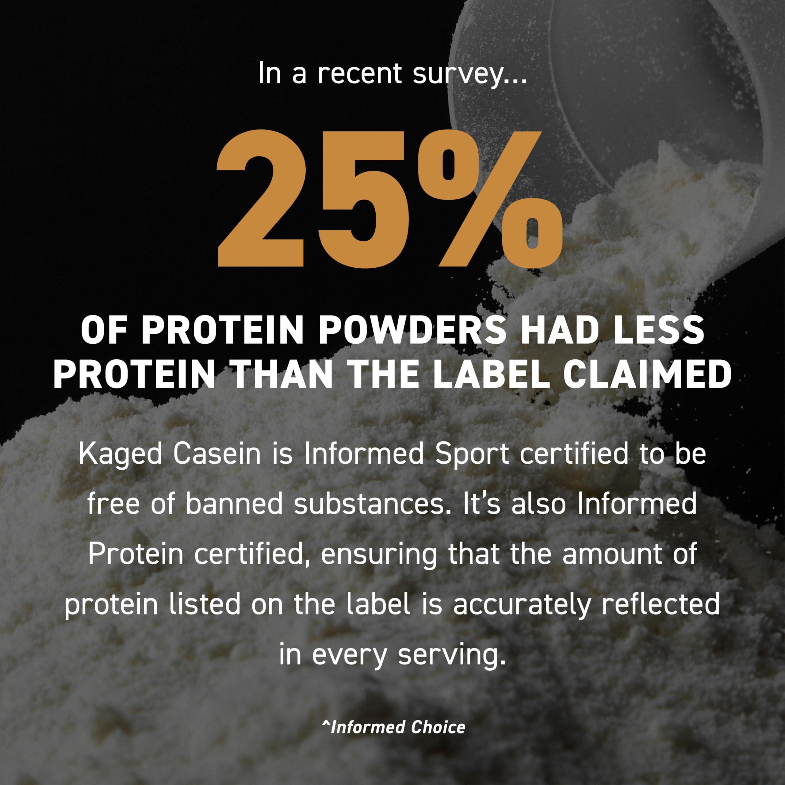 Kaged Kaged Premium Casein Protein Powder | Vanilla | Micellar Casein | Banned-Substance Free Supplement | Build Muscle and Recover Faster | Kasein | 27 Servings