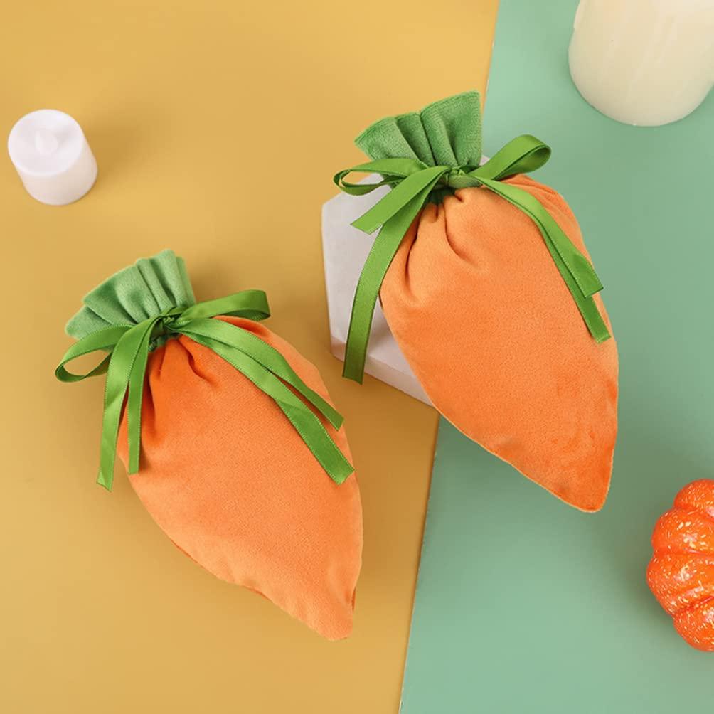 Didiseaon Didiseaon 4pcs Carrot Candy Bag Carrot Goody Bag Mini Carrot Treat Bags Easter Favor Bag Easter Bags Easter Goodie Bag Fabric Goody Bags Diy Sewing Bag Rabbit Eggs Cloth Child Food