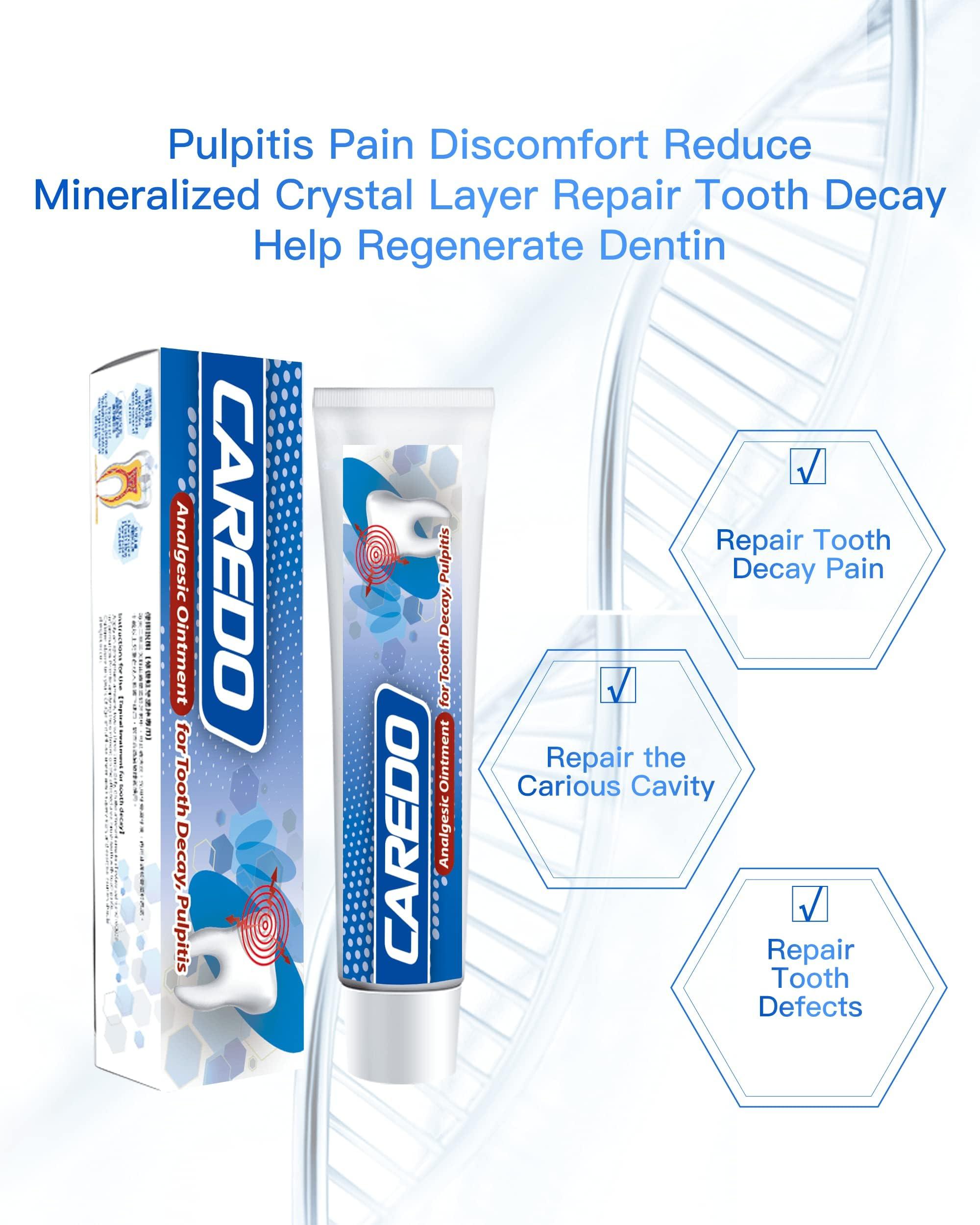 CAREDO CAREDO Cavity Repair Toothpaste Set for Adults, 16g Pulpitis Ointment for Tooth Decay Pain & 100g Hydroxyapatite Toothpaste for Home Cavity Repair, Fluoride Free