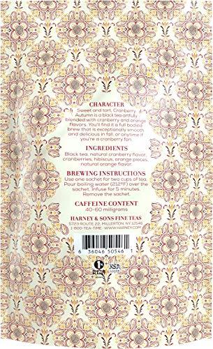 Harney & Sons Harney & Sons Cranberry Autumn, Fruity Black Tea, Cranberry & Orange Flavors, 50 Count