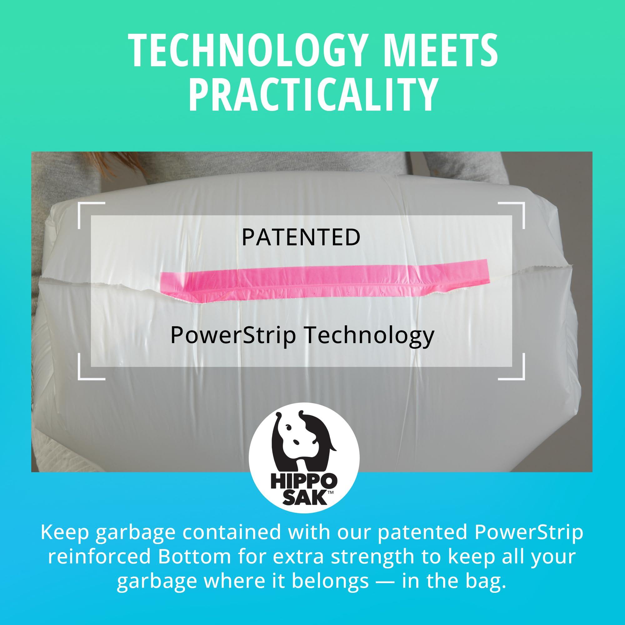 Hippo Sak Hippo Sak - Plant Based Tall Kitchen Garbage Bags with Ergonomic Handles - 13 Gallon Trash Bags - Recyclable & Eco Friendly - Super Strong and Leak Proof Tall Kitchen Trash Bags (90 Count)