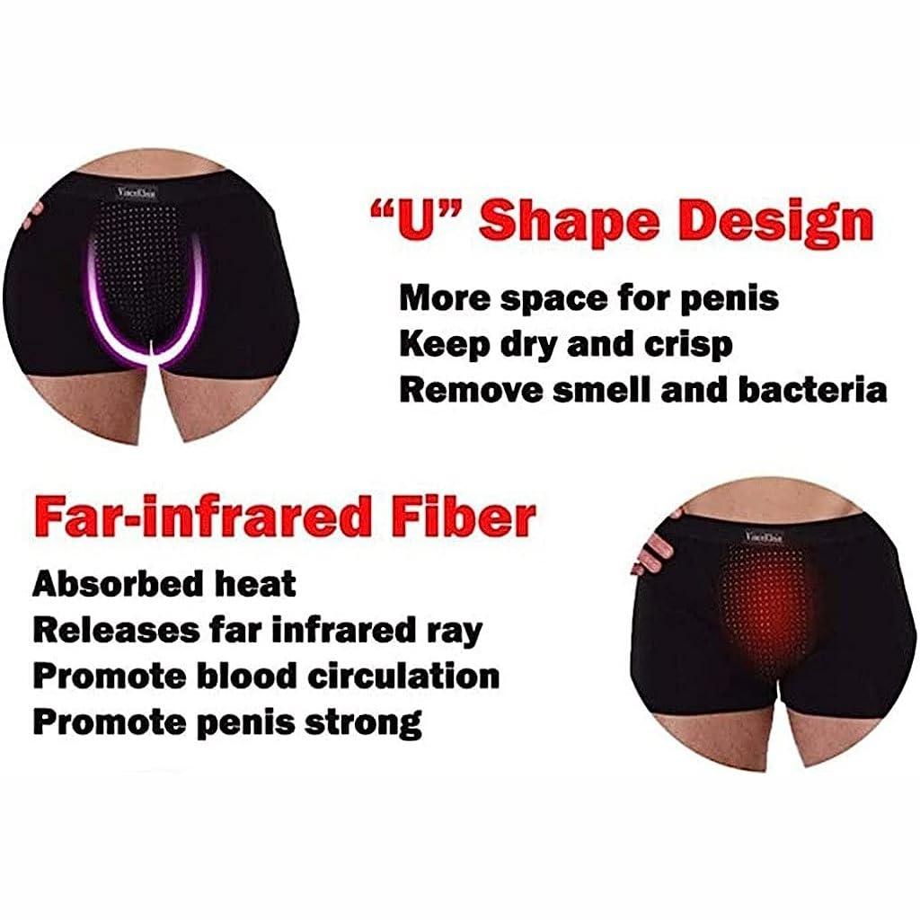 POCHY 3-Packs Men\'s Underwear Tourmaline Prostate Enlargement Therapy Magnetic Boxer Briefs Health Care Inner Pants (Color : 3PCS-RED, Size : 5X-Large)