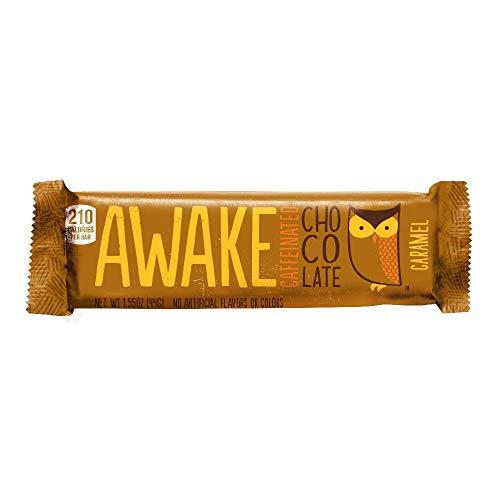 CANDY CABIN Awake Caffeinated Chocolate Energy Bar (12 Count) BY CANDY CABIN (Milk Chocolate - Caramel - Dark Chocolate)