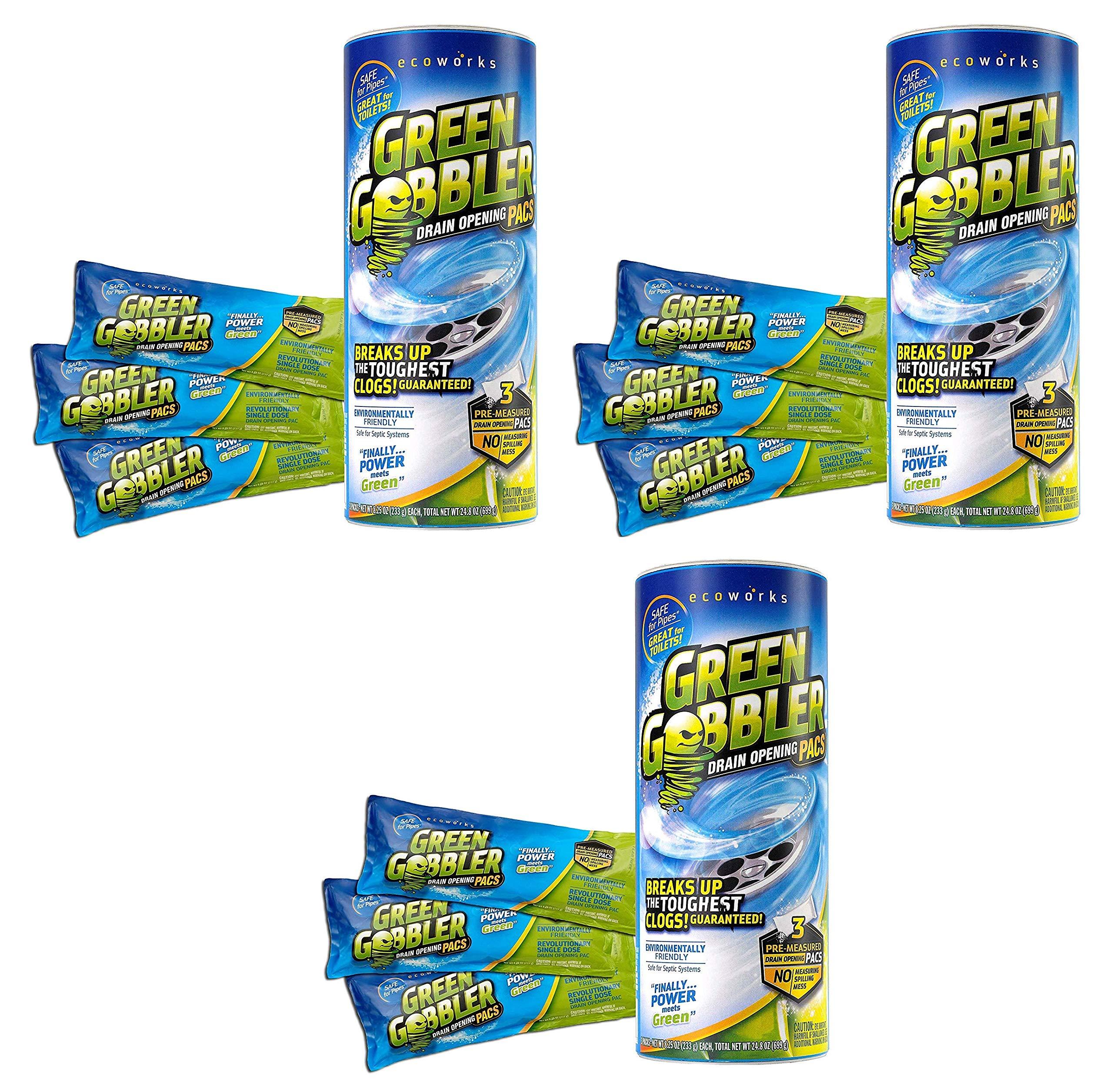 EcoClean Solutions ECOCLEAN SOLUTIONS GGDC3SEMR Green Gobbler Breaks Up The Toughest Blogs, Sold as 3 Pack, 9 Counts Total