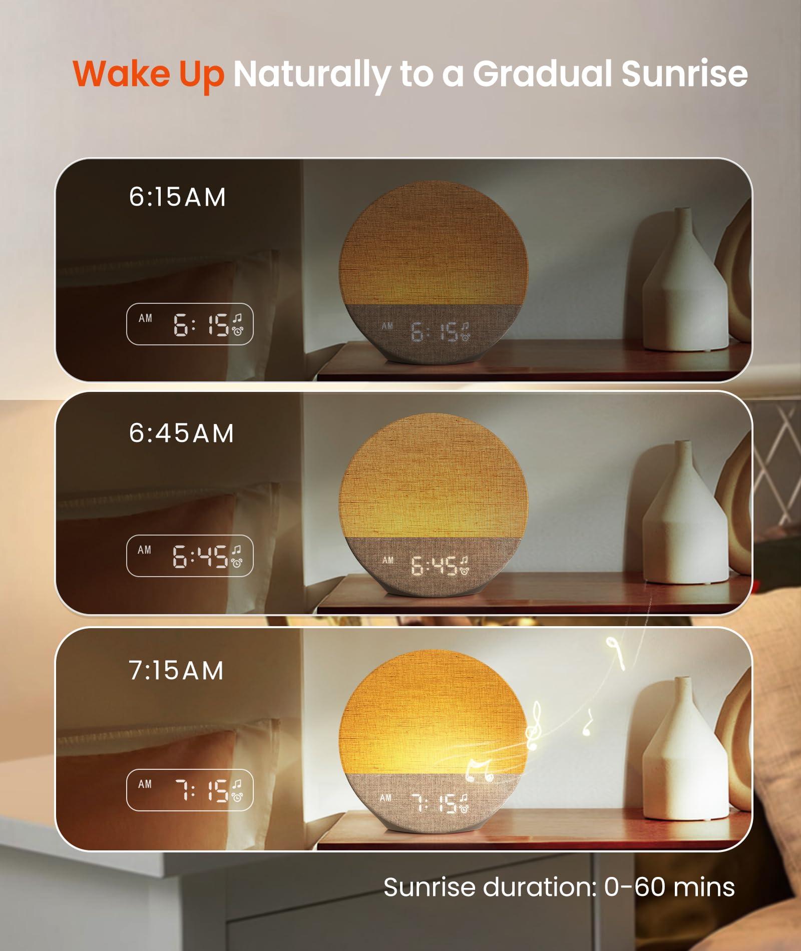 Dreamegg Dreamegg Sunrise 1 - Sunrise Alarm Clock, Sound Machine for Sleep, Customizable Sleep Routines, Dimmable Night Light, 29 Soothing Sounds, White Noise Machine, Wake Up Light for Bedrooms, Adults, Kids