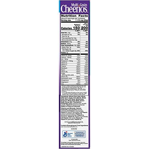 Cheerios Multi Grain Cheerios Heart Healthy Cereal, 12 OZ Large Size Cereal Box