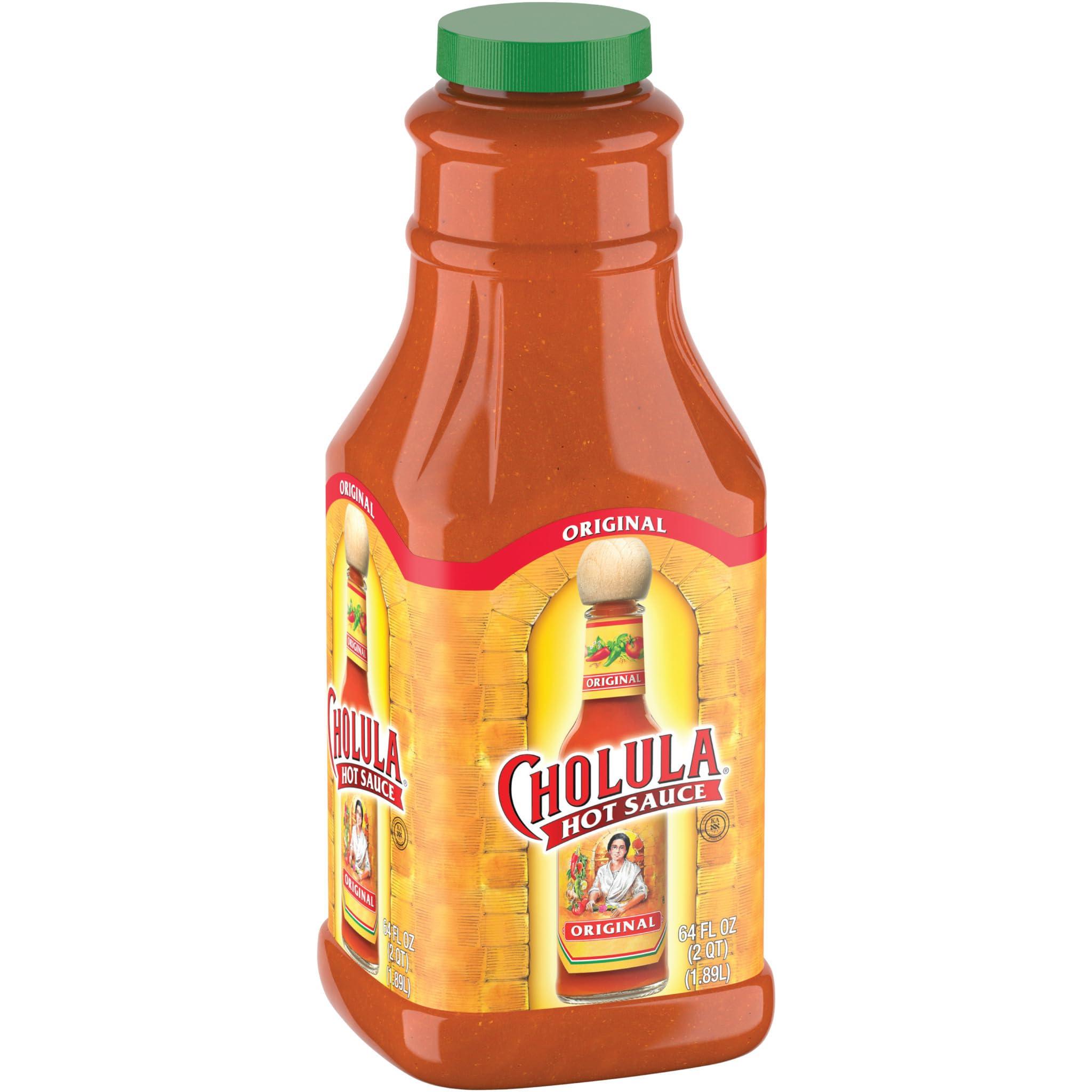 Cholula Cholula Original Hot Sauce, 64 fl oz - One 64 Fluid Ounce Bulk Container of Hot Sauce with Mexican Peppers and Signature Spice Blend, Perfect with Tacos, Eggs, Wings, Chicken and More