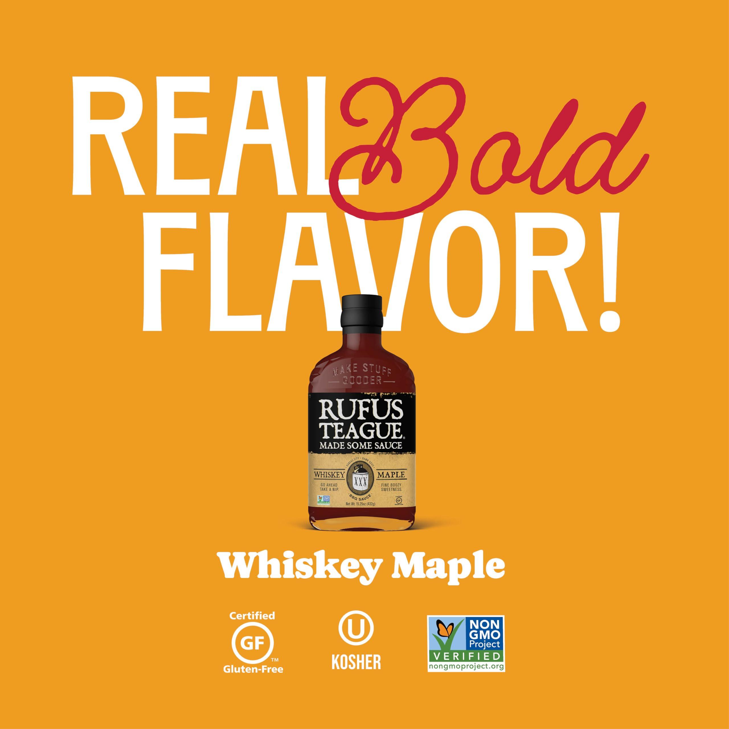 Rufus Teague Rufus Teague - Whiskey Maple BBQ Sauce - Premium Barbecue Sauce - 15.25 oz. Bottles - 4 Pack